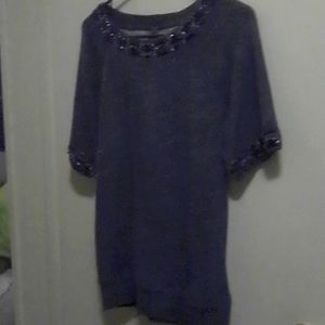 Wow j Crew jersey denim with jewels navy size s